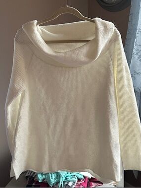 Time and Tru Cream Cowl Neck Sweater